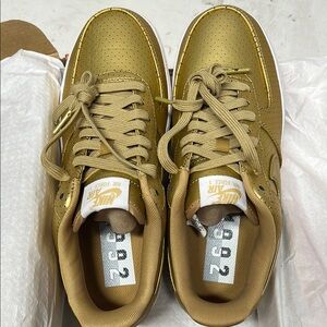 Nike Gold Perforated Sneakers (orange shoebox damaged)